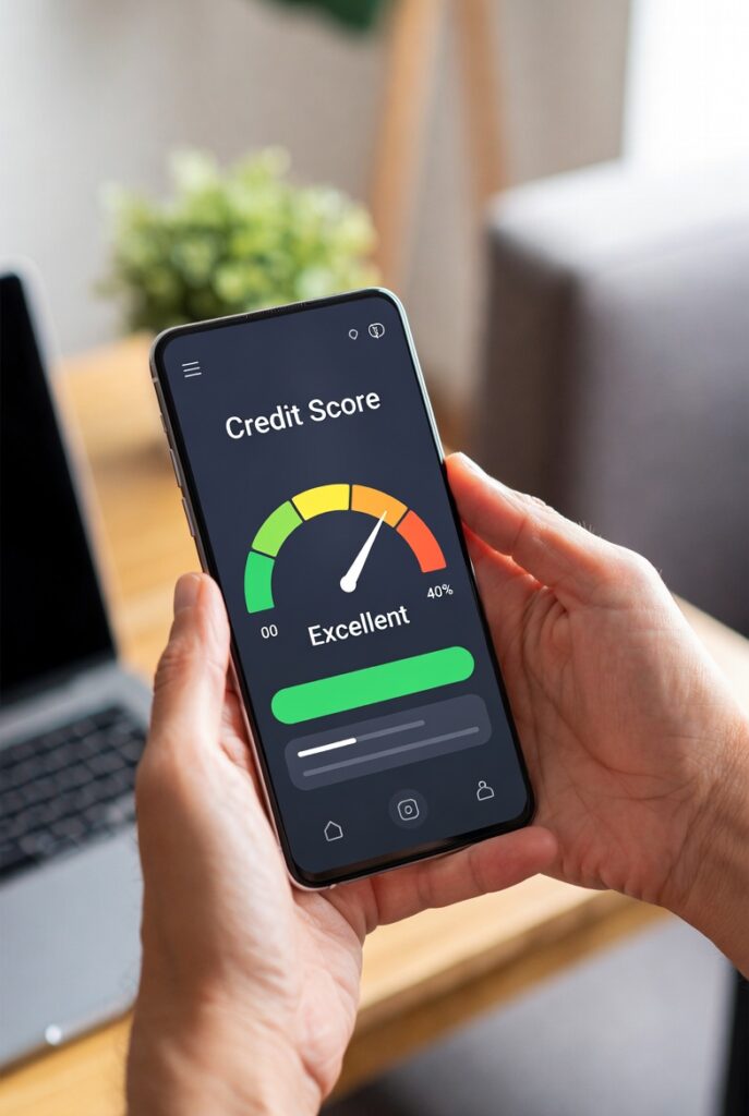 Kreditbetyg mätare som visar bra score - BudgetDoktorns guide till UC 2026